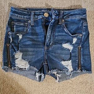 Ariella Blue Distressed Denim Shorts